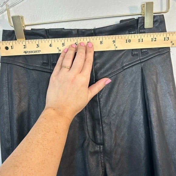 FOR LOVE & LEMONS DILLON HIGH WAIST FAUX LEATHER TROUSER PANT BLACK SIZE XS - Picture 15 of 16